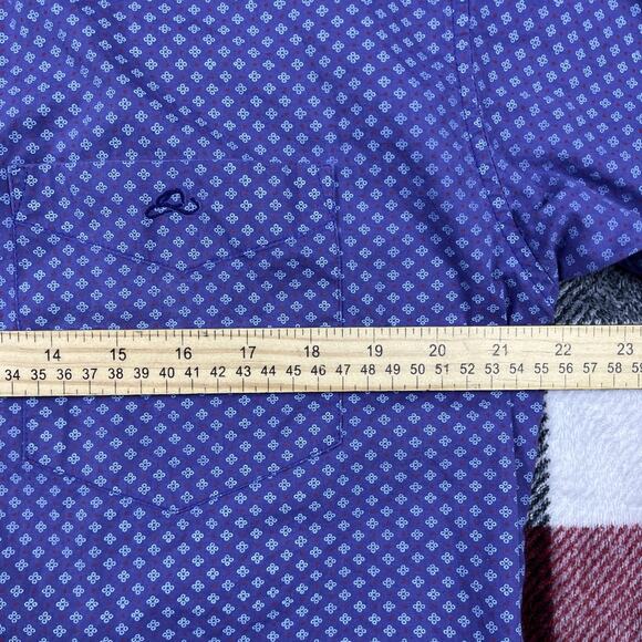 Resistol Shirt Mens M Blue Geometric Square Button Western Cowboy Rodeo‎ Vintage - Picture 7 of 14